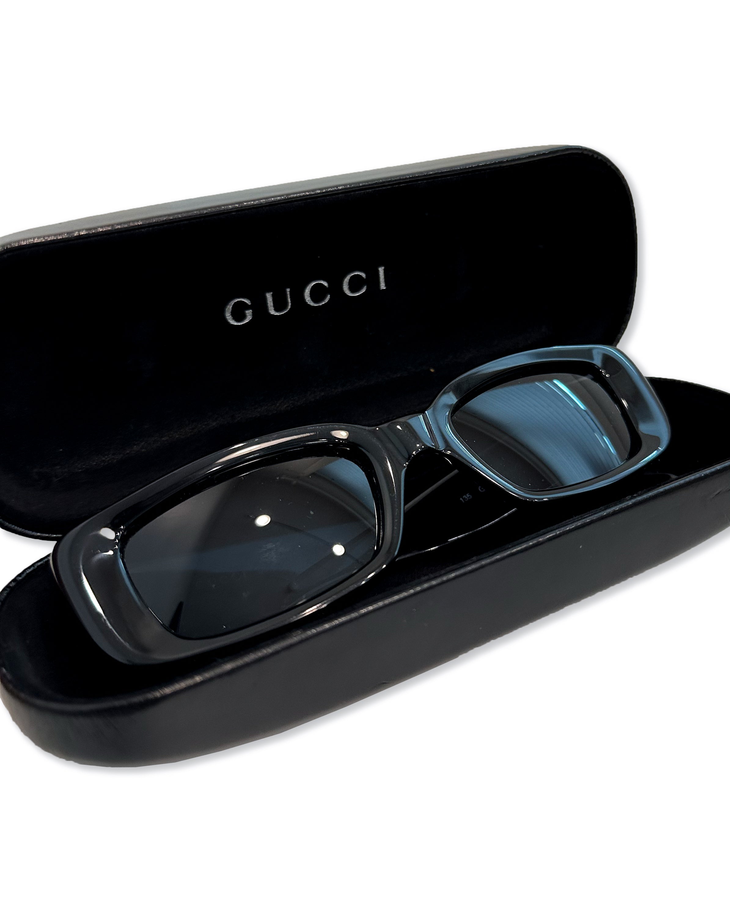 Gucci black bold rectangular sunglasses GG1325S