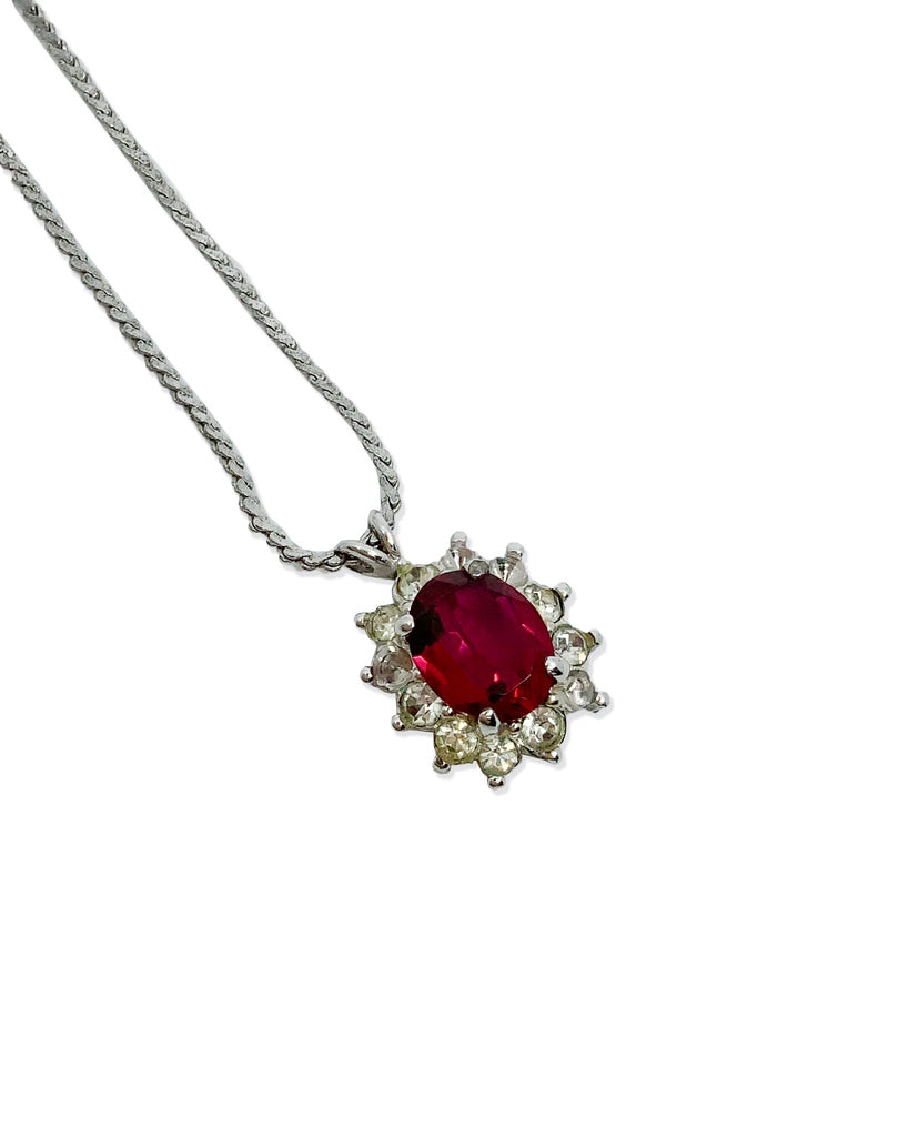 1980s Vintage D'Orlan Ruby Necklace