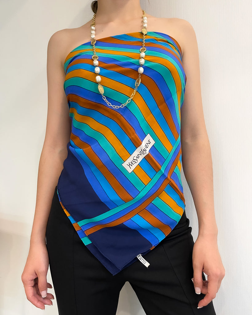 1980s Yves Saint Laurent Vintage Stripe Scarf