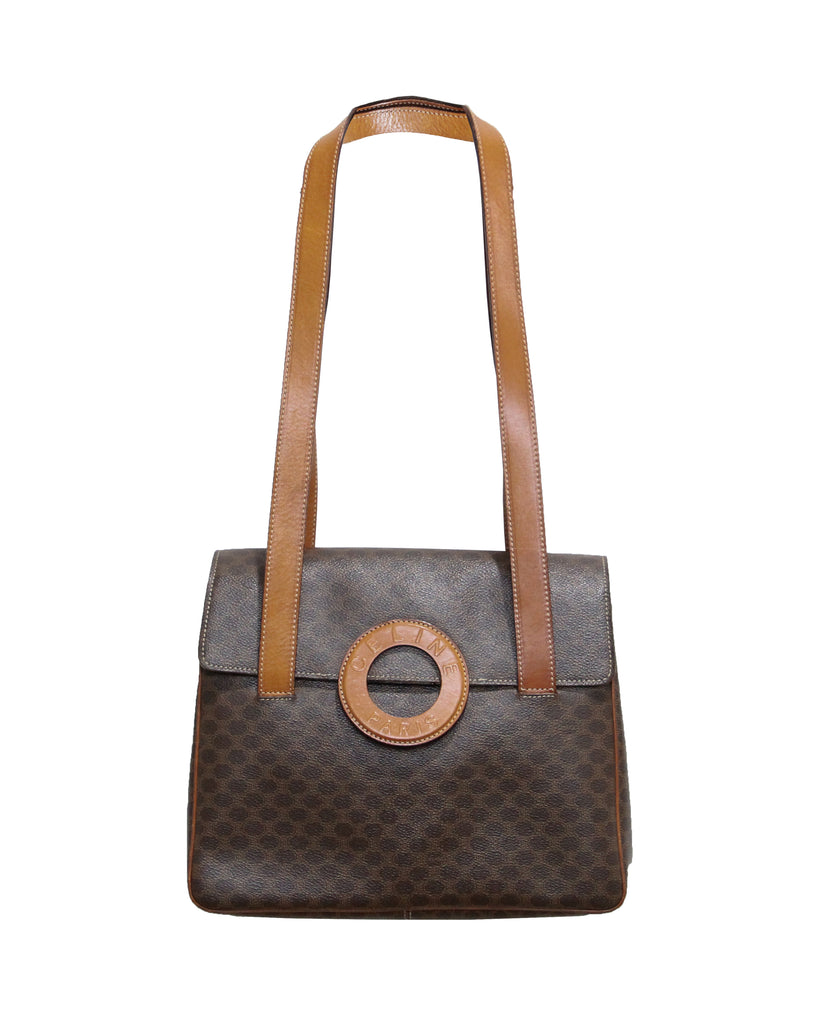 Céline Vintage - Jacquard Macadam Shoulder Bag - Gray - Leather and Fabric  Handbag - Luxury High Quality - Avvenice
