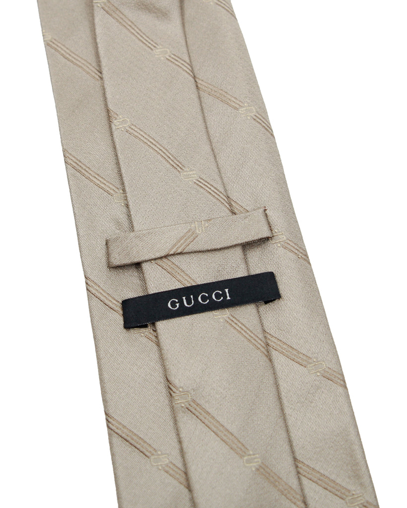 Vintage Gucci Jacquard Stripe Logo Tie