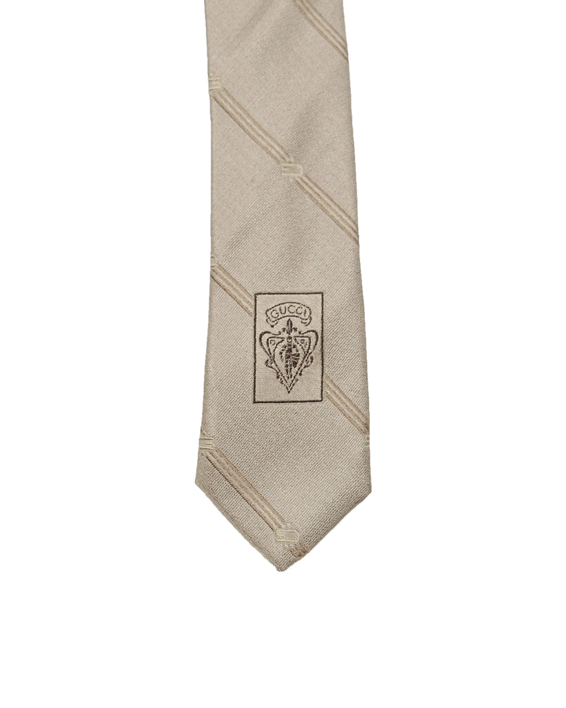 Vintage Gucci Jacquard Stripe Logo Tie