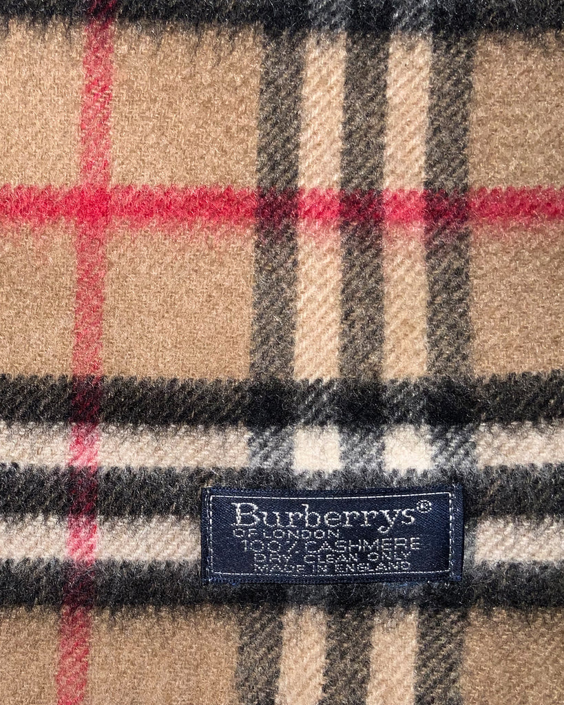 Vintage Burberry London Nova Check Cashmere Scarf