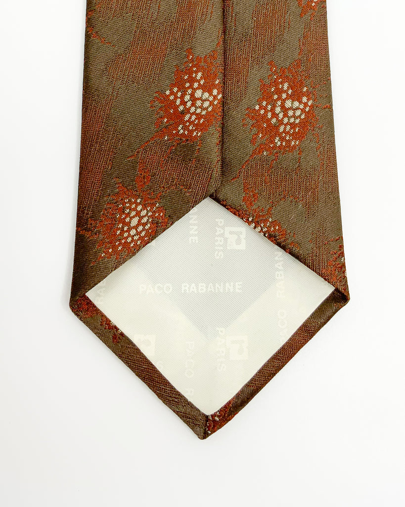 Vintage Paco Rabanne Spark Motif Pattern Jacquard Tie